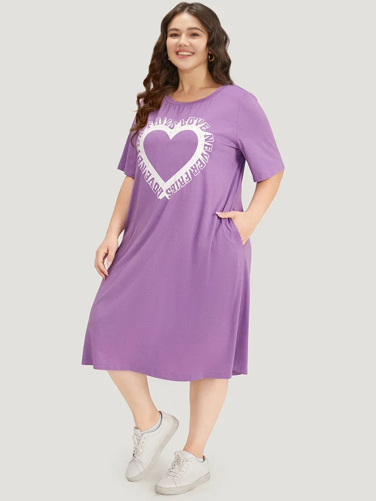 Supersoft Essentials Heart Print Pocket Crew Neck Dress sold by Bloomchic product image thumbnail 2