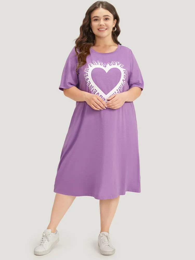 Supersoft Essentials Heart Print Pocket Crew Neck Dress sold by Bloomchic product image thumbnail 3