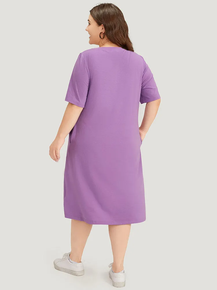 Supersoft Essentials Heart Print Pocket Crew Neck Dress sold by Bloomchic product image thumbnail 4