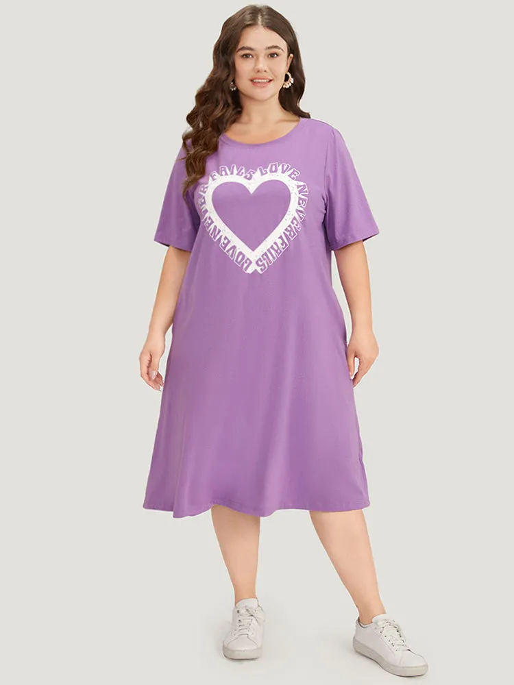 Supersoft Essentials Heart Print Pocket Crew Neck Dress sold by Bloomchic