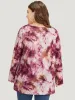 Tie Dye Button Detail Round Neck T-shirt sold by Bloomchic