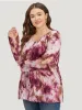 Tie Dye Button Detail Round Neck T-shirt sold by Bloomchic