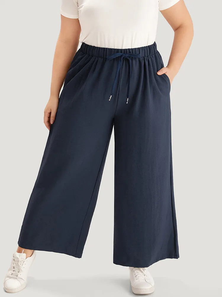Plain Drawstring Elastic Waist Gathered Pants sold by Bloomchic product image thumbnail 3