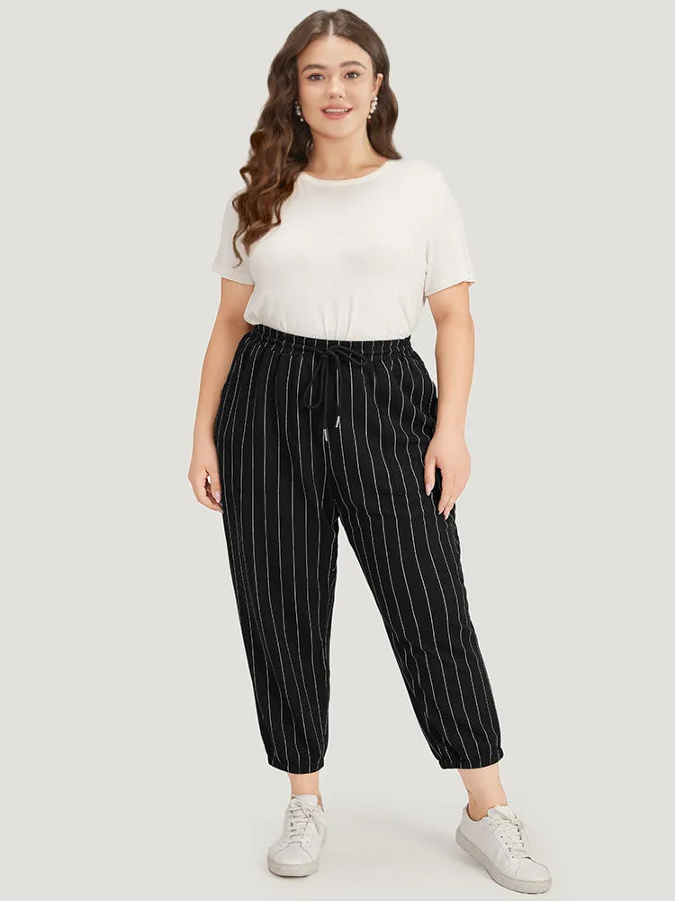 Striped Elastic Waist Pocket Drawstring Sweatpants sold by Bloomchic product image thumbnail 4