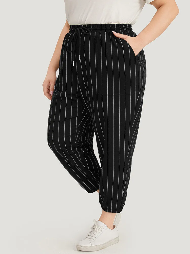 Striped Elastic Waist Pocket Drawstring Sweatpants sold by Bloomchic product image thumbnail 2