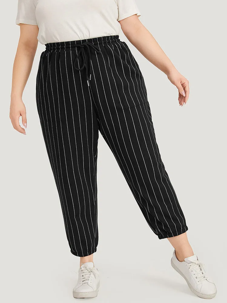 Striped Elastic Waist Pocket Drawstring Sweatpants sold by Bloomchic product image thumbnail 3