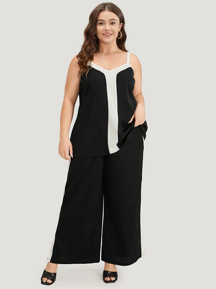 Contrast Pocket Elastic Waist Split Hem Pants sold by Bloomchic product image thumbnail 2