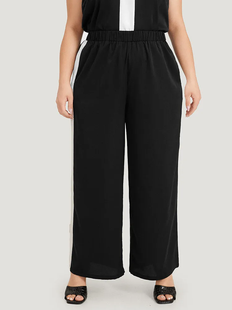 Contrast Pocket Elastic Waist Split Hem Pants sold by Bloomchic product image thumbnail 4