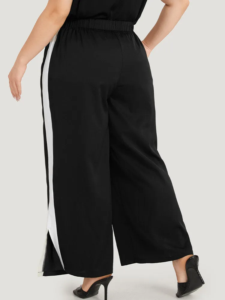 Contrast Pocket Elastic Waist Split Hem Pants sold by Bloomchic product image thumbnail 5