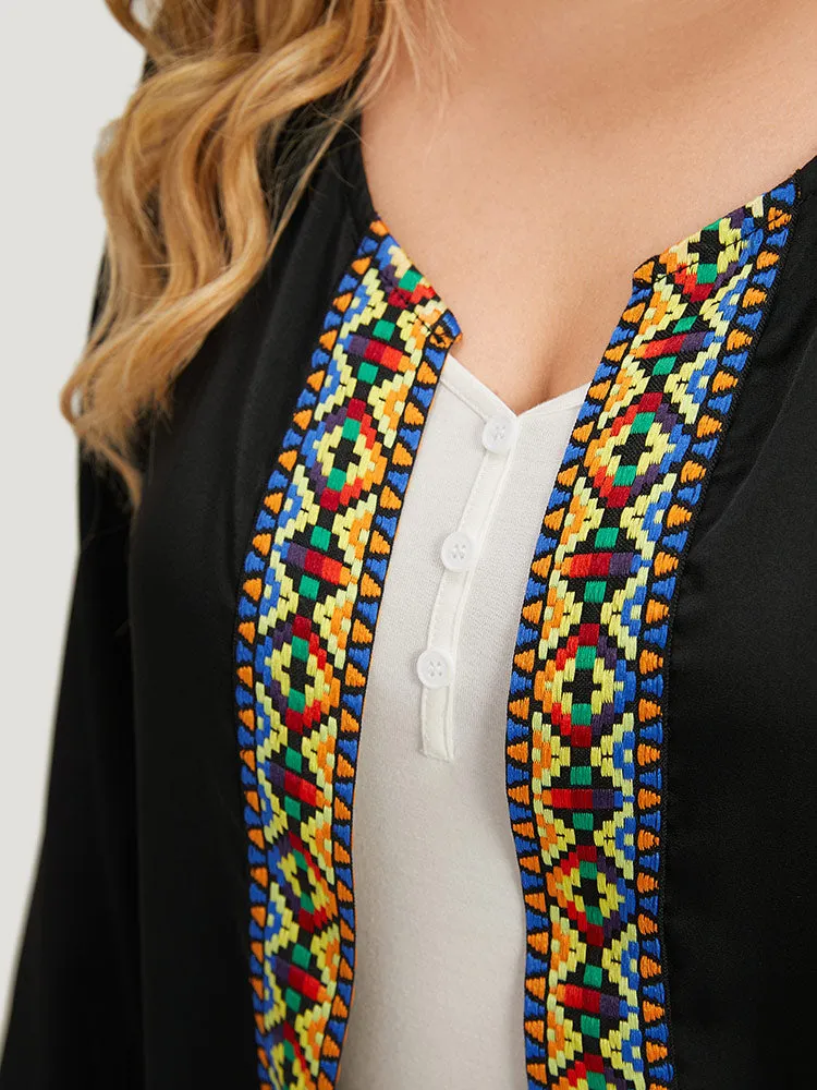 Bandana Print Tassels Trim Open Front Kimono sold by Bloomchic product image thumbnail 5