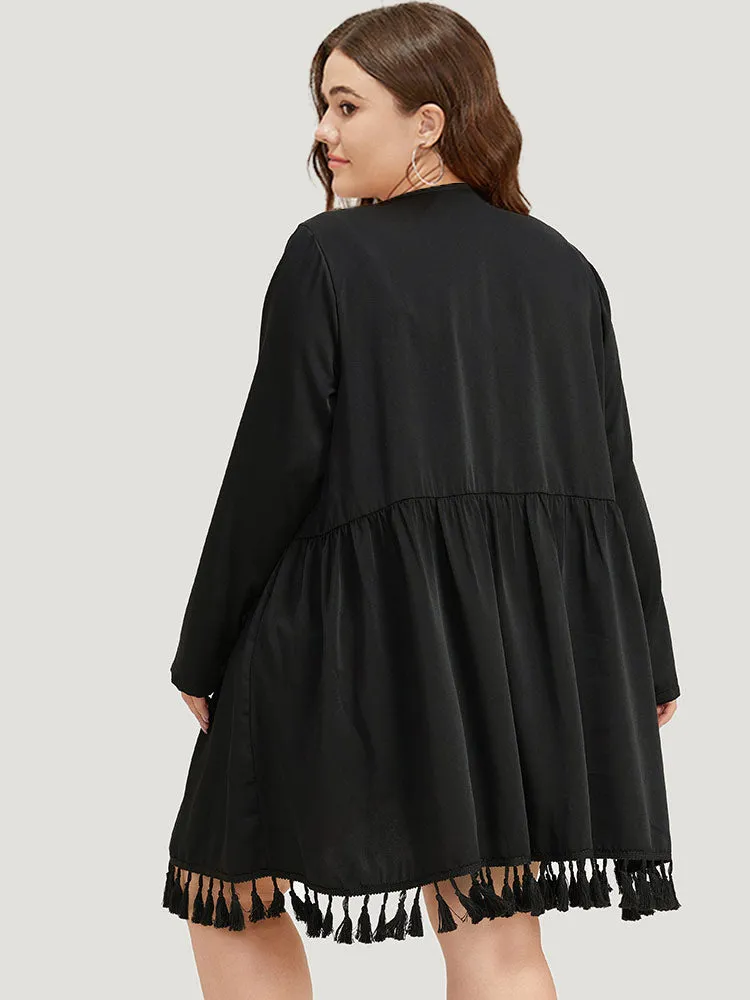 Bandana Print Tassels Trim Open Front Kimono sold by Bloomchic product image thumbnail 2