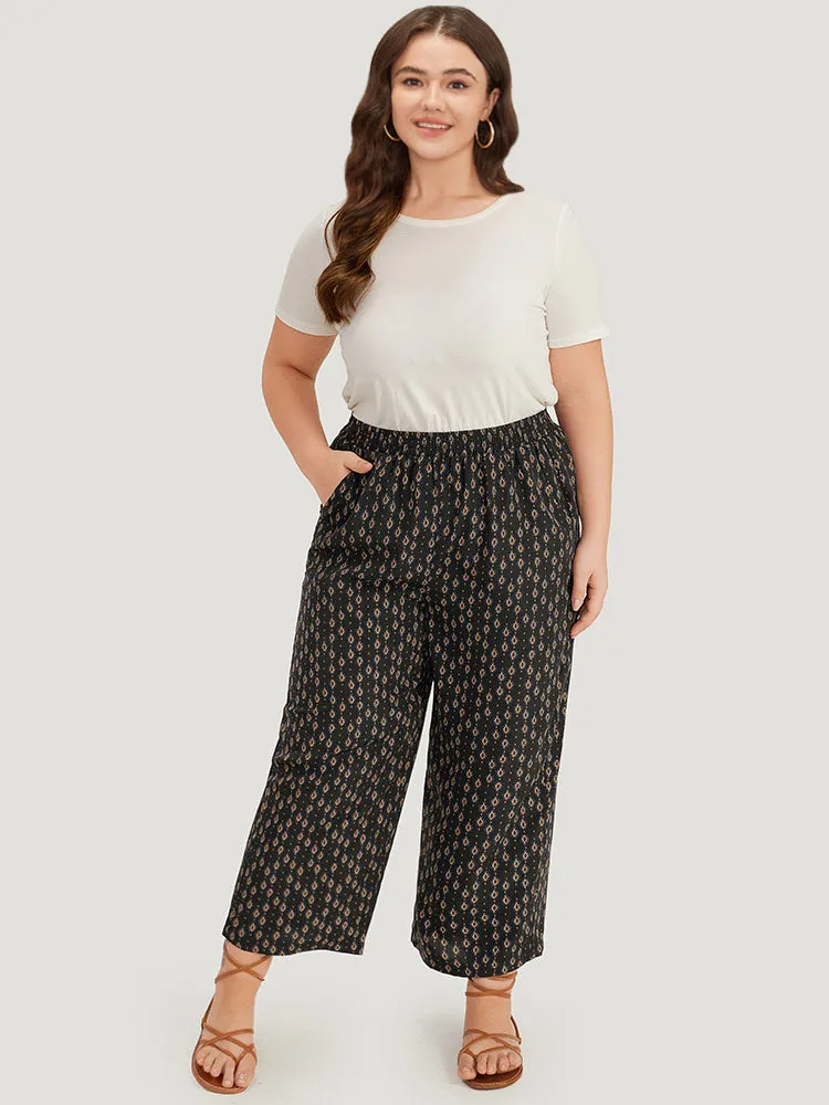 Boho Print Pocket Elastic Waist Pants sold by Bloomchic product image thumbnail 3