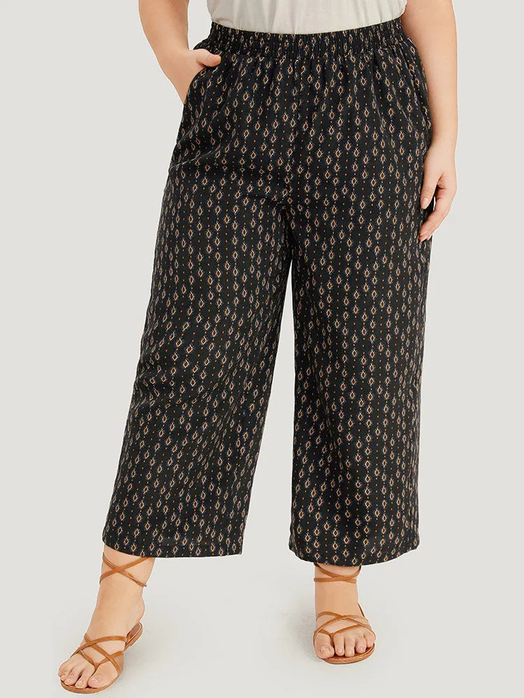 Boho Print Pocket Elastic Waist Pants sold by Bloomchic