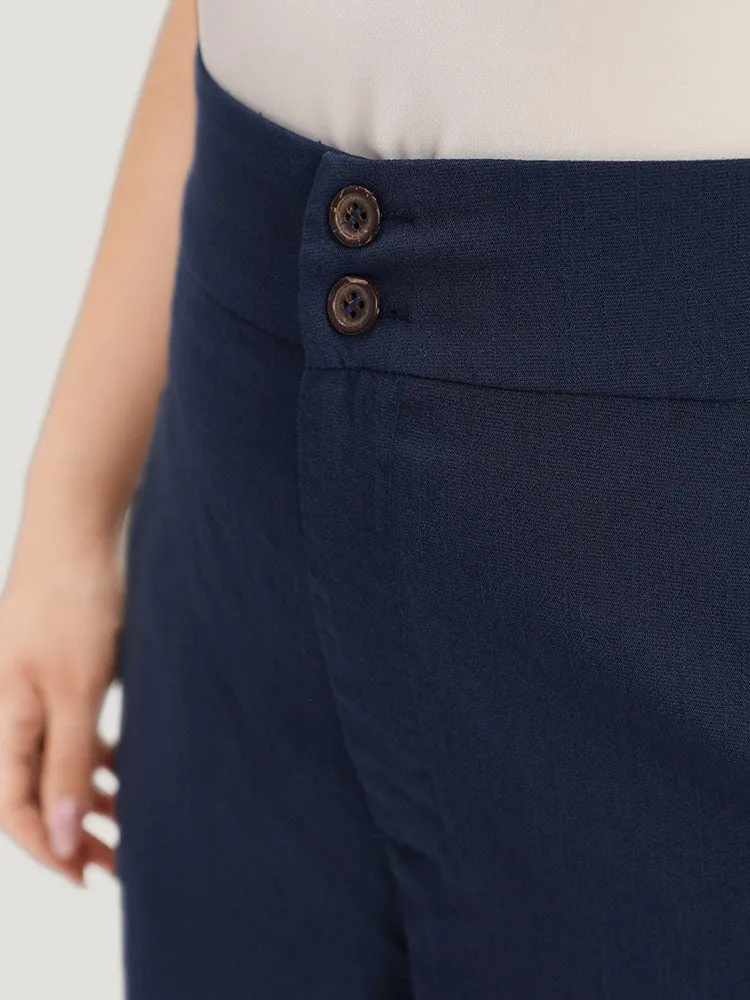 Solid Button Up Pocket Wide leg High Rise Pants sold by Bloomchic product image thumbnail 5