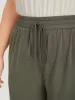 Solid Elastic Waist Pocket Ties Pants sold by Bloomchic