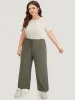 Solid Elastic Waist Pocket Ties Pants sold by Bloomchic