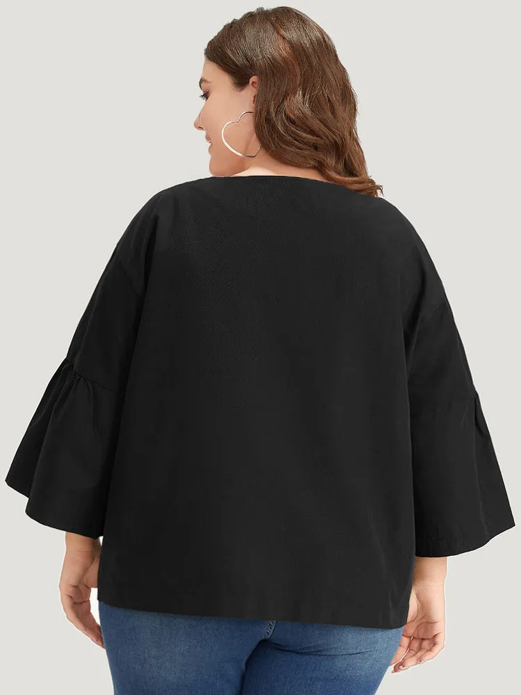 Halloween Plain Lapel Collar Ruffle Trim Open Front Jacket sold by Bloomchic product image thumbnail 4