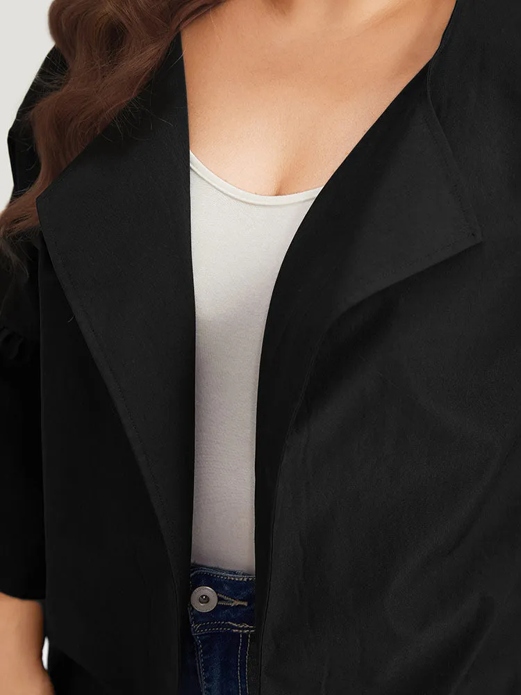 Halloween Plain Lapel Collar Ruffle Trim Open Front Jacket sold by Bloomchic product image thumbnail 5