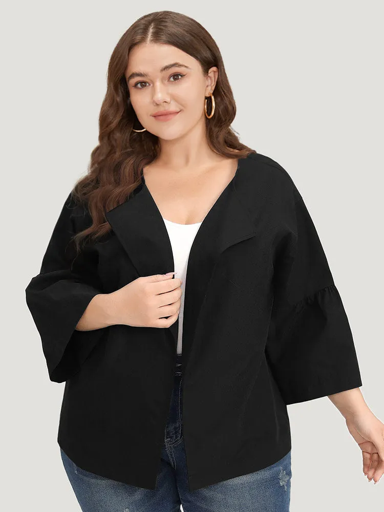 Halloween Plain Lapel Collar Ruffle Trim Open Front Jacket sold by Bloomchic product image thumbnail 2