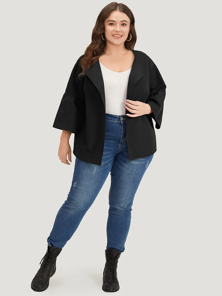 Halloween Plain Lapel Collar Ruffle Trim Open Front Jacket sold by Bloomchic product image thumbnail 3