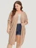 Solid Patched Pocket Open Front Breathable Maxi Cardigan sold by Bloomchic