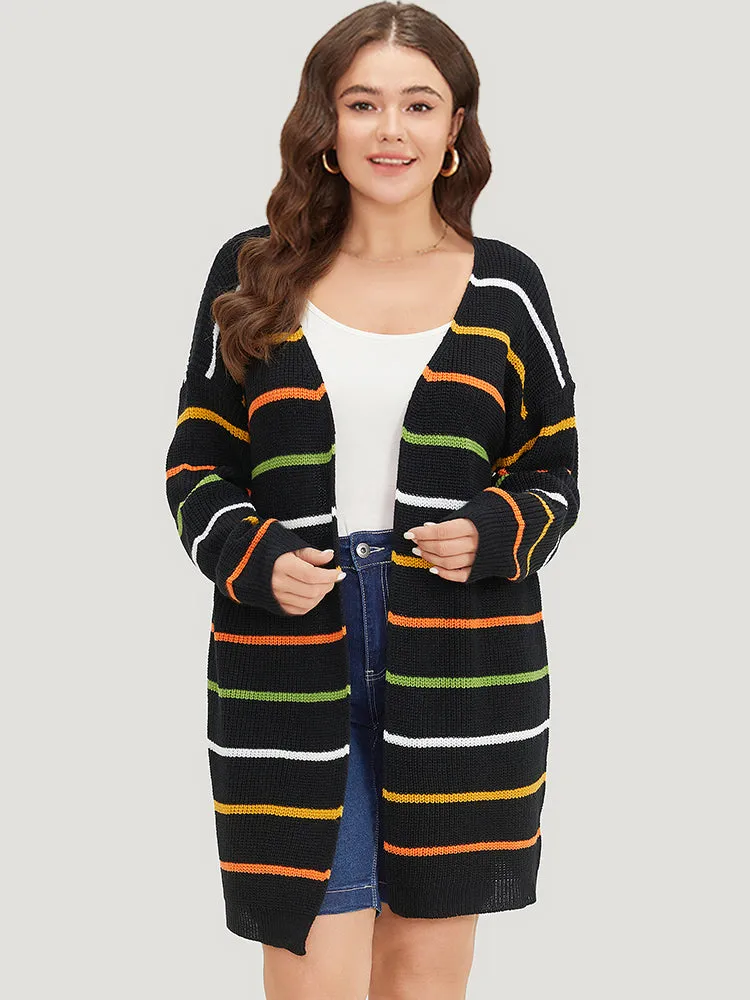 Contrast Striped Open Front Loose Cardigan sold by Bloomchic product image thumbnail 4