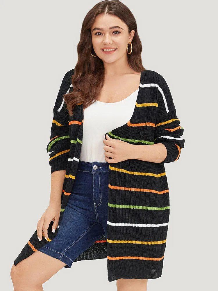 Contrast Striped Open Front Loose Cardigan sold by Bloomchic product image thumbnail 5