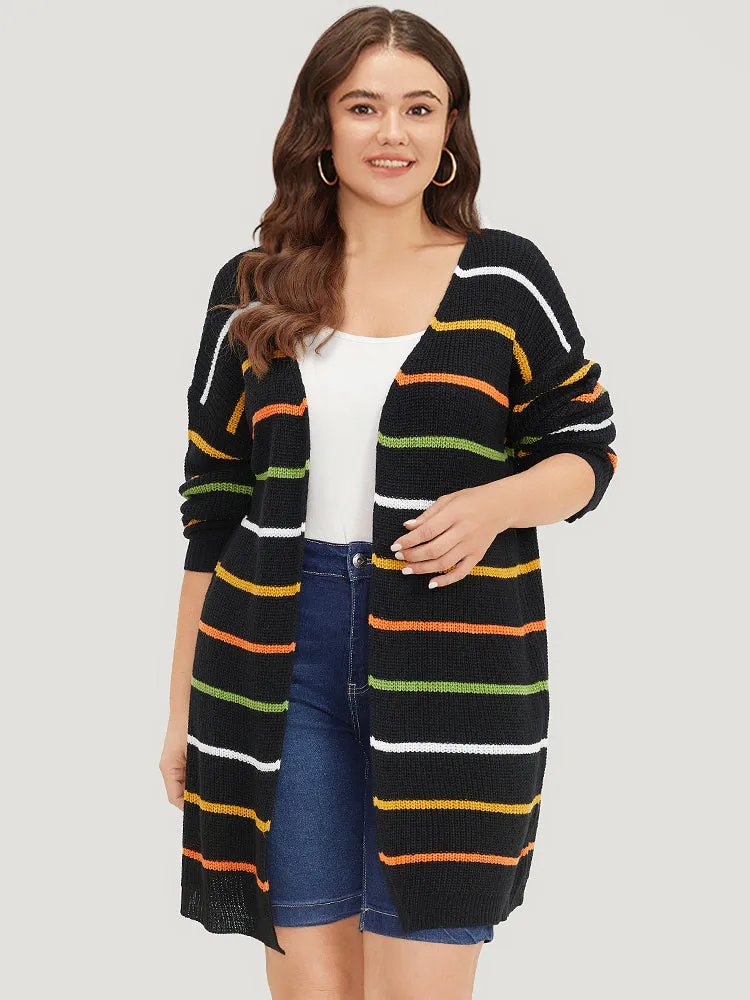 Contrast Striped Open Front Loose Cardigan sold by Bloomchic product image thumbnail 3