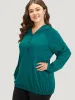 Plain Button Up Pocket Hooded Raglan Sleeve Sweatshirt sold by Bloomchic