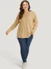 Solid Pleated Raglan Sleeve Crew Neck T-shirt sold by Bloomchic