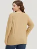Solid Pleated Raglan Sleeve Crew Neck T-shirt sold by Bloomchic