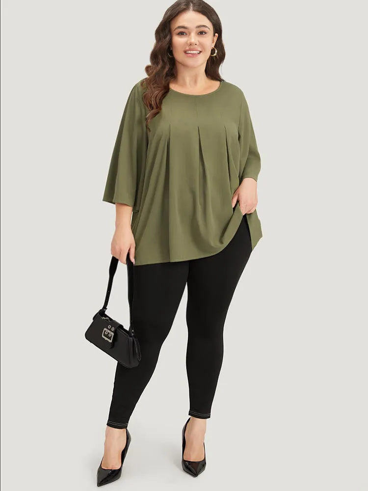 Plain Pleated Detail Bell Sleeve Blouse sold by Bloomchic product image thumbnail 5