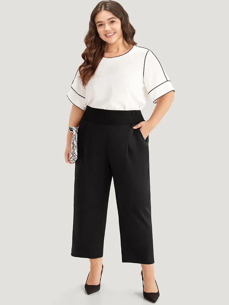 Plain Pleated Pocket Wideband Waist Pants sold by Bloomchic product image thumbnail 4