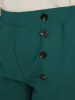 Solid Pleated Button Detail Straight Leg Pants sold by Bloomchic