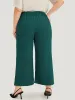 Solid Pleated Button Detail Straight Leg Pants sold by Bloomchic
