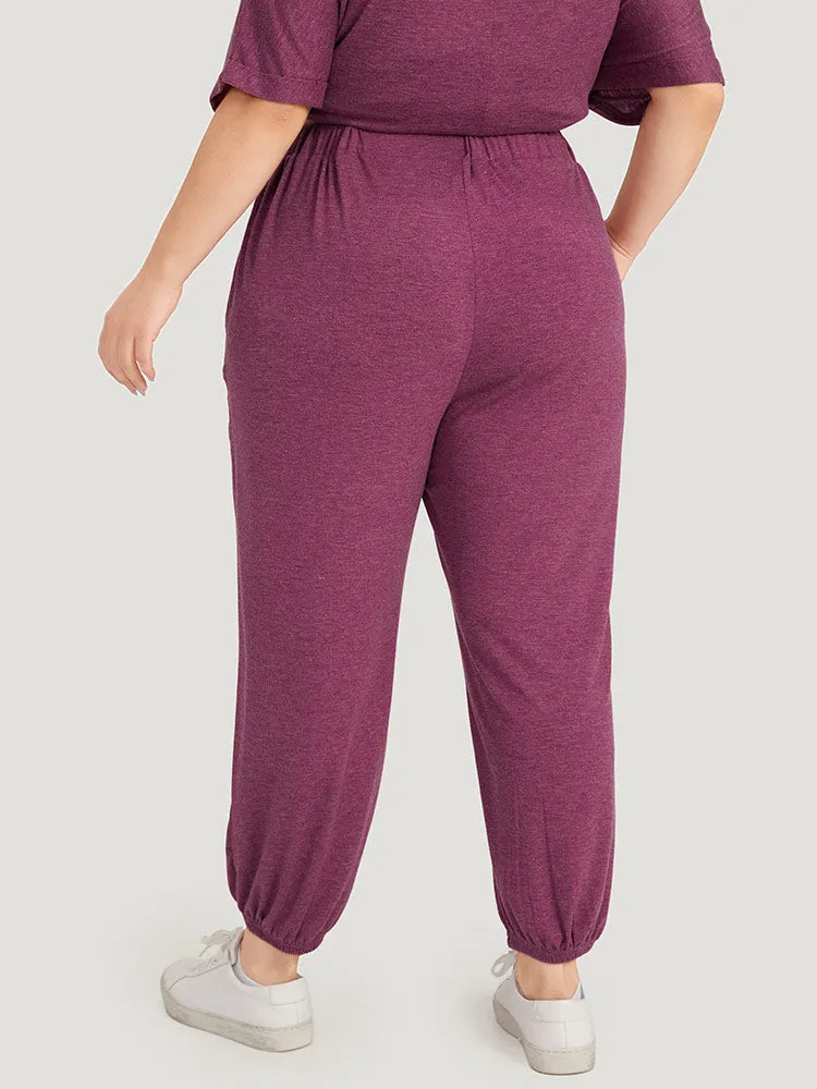 Solid Pocket Elastic Waist Pants sold by Bloomchic product image thumbnail 4