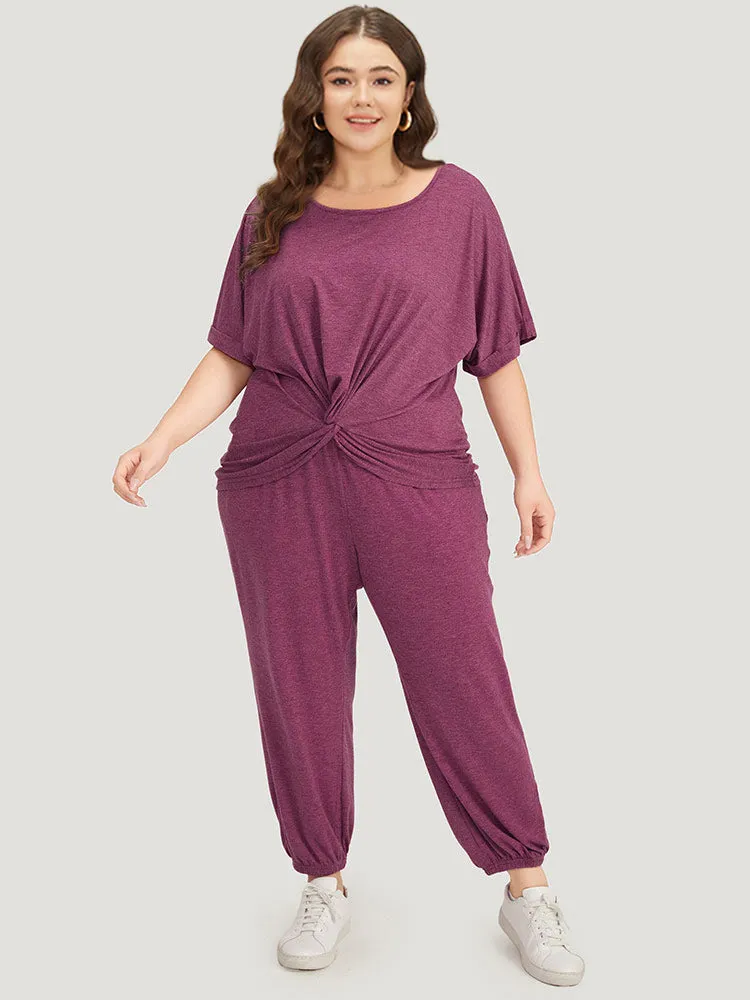 Solid Pocket Elastic Waist Pants sold by Bloomchic product image thumbnail 2