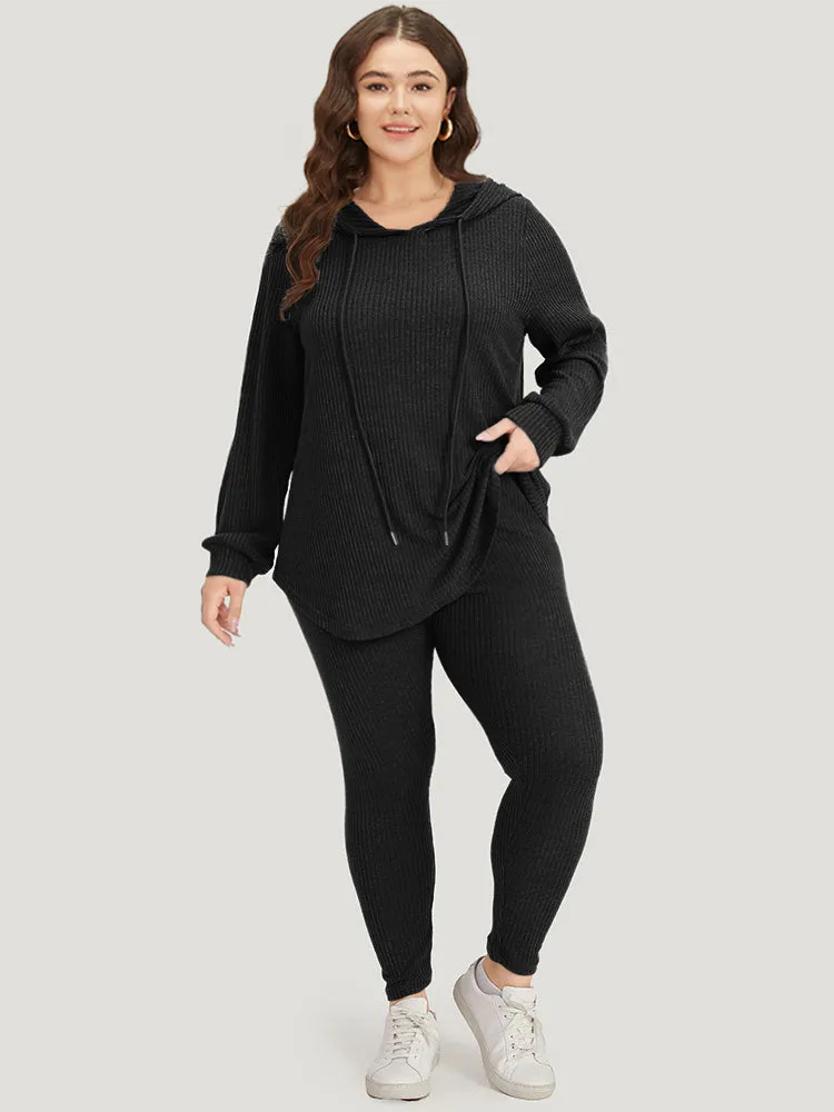 Rib Knit Hooded Ties T-shirt sold by Bloomchic product image thumbnail 3