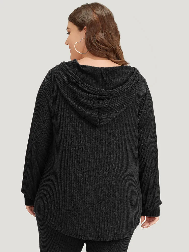 Rib Knit Hooded Ties T-shirt sold by Bloomchic product image thumbnail 4