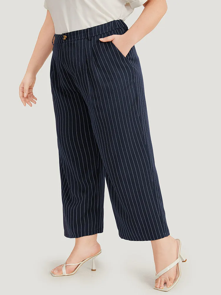 Striped Pocket Loose Pleated Button Fly Pants sold by Bloomchic product image thumbnail 2