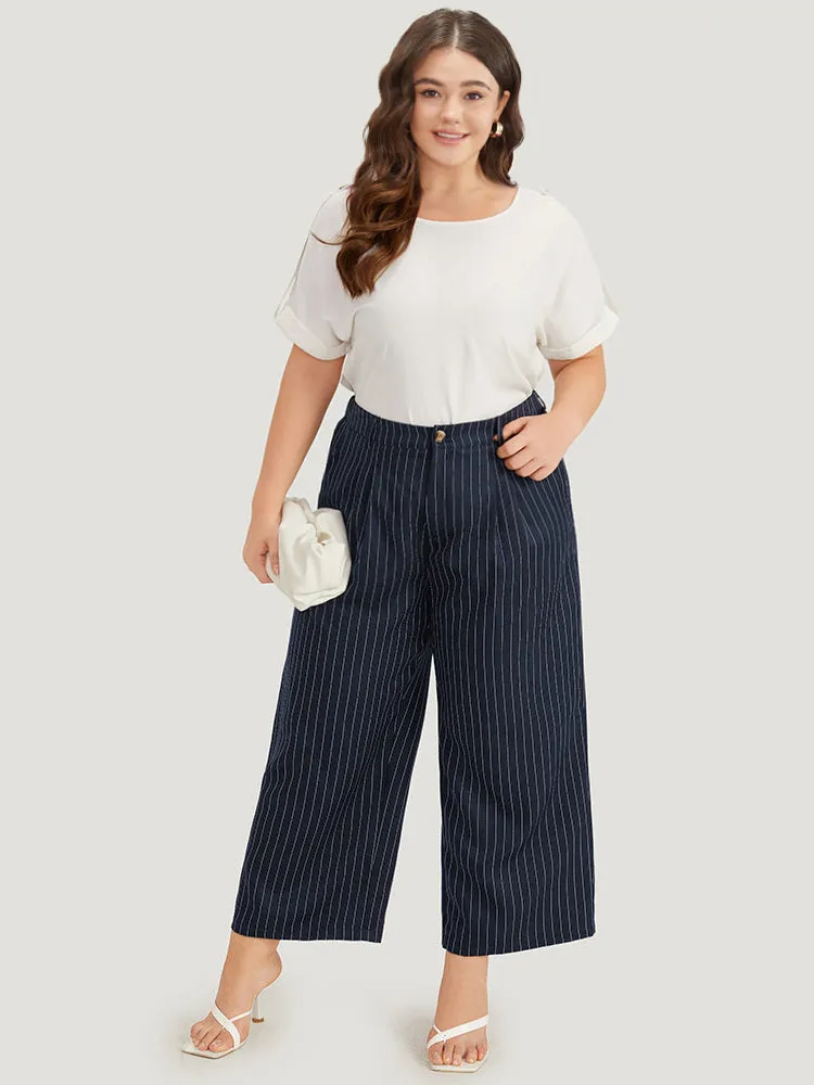 Striped Pocket Loose Pleated Button Fly Pants sold by Bloomchic product image thumbnail 3