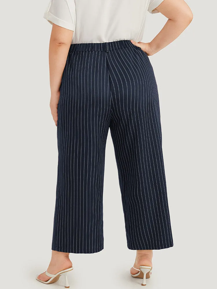 Striped Pocket Loose Pleated Button Fly Pants sold by Bloomchic product image thumbnail 4