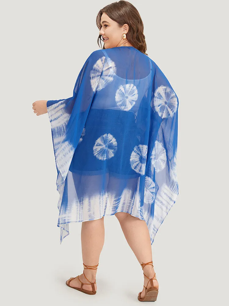 UltraCool Tie Dye Asymmetrical Hem Open Front Kimono sold by Bloomchic product image thumbnail 3