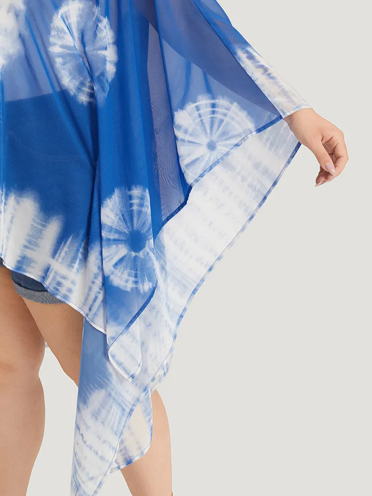 UltraCool Tie Dye Asymmetrical Hem Open Front Kimono sold by Bloomchic product image thumbnail 5