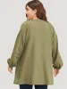 Plain Contrast Lace Lantern Sleeve Button Fly Coat sold by Bloomchic