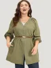 Plain Contrast Lace Lantern Sleeve Button Fly Coat sold by Bloomchic
