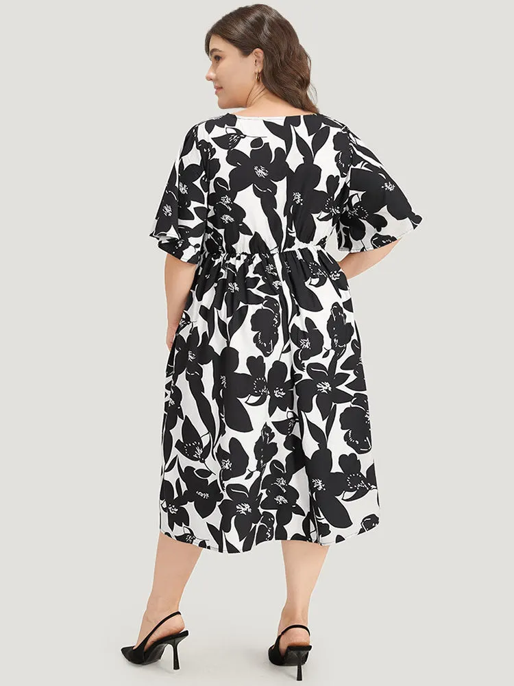 Striped & Floral Print Pocket Bowknot Patchwork Dress sold by Bloomchic product image thumbnail 4