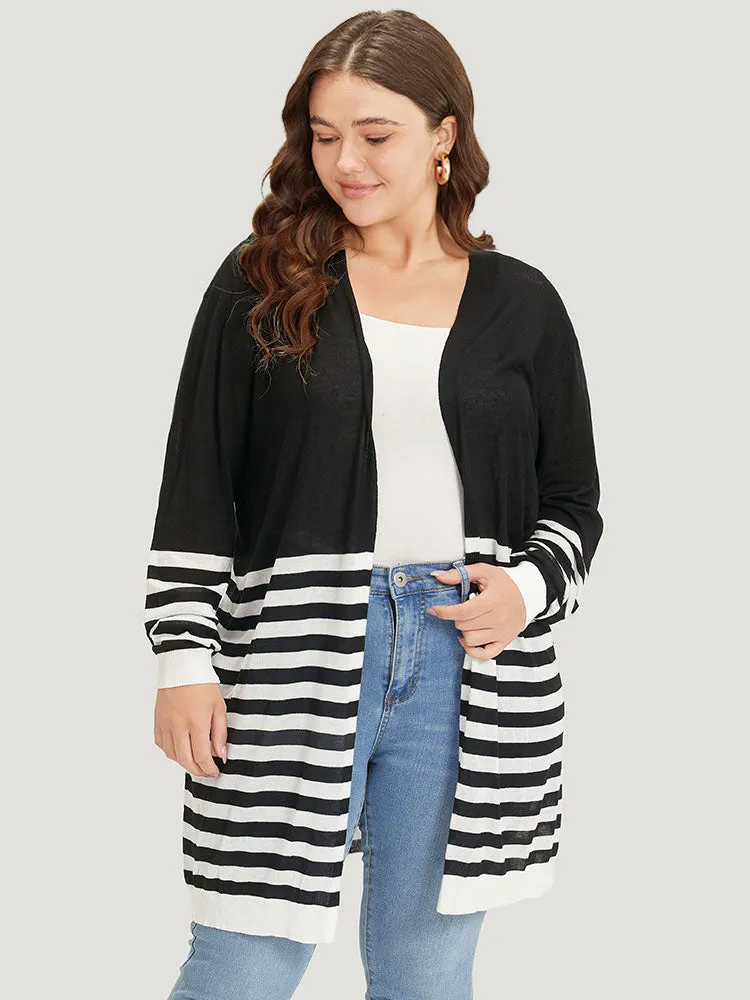 Supersoft Essentials Striped Open Front Cardigan sold by Bloomchic