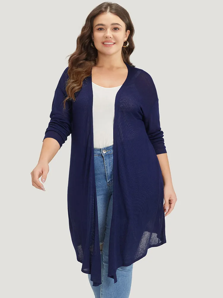 Supersoft Essentials Plain Asymmetrical Hem Open Front Cardigan sold by Bloomchic product image thumbnail 4
