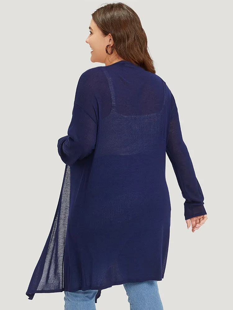 Supersoft Essentials Plain Asymmetrical Hem Open Front Cardigan sold by Bloomchic product image thumbnail 2